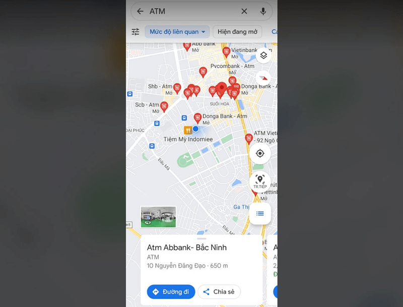  Hướng dẫn tìm ATM gần đây nhất với Google Map bước 3