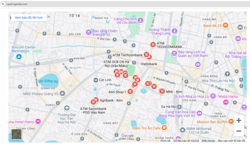 Tìm cây ATM gần bạn nhất với website cayatmganday.com