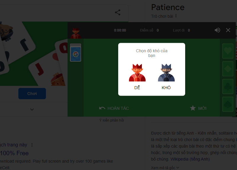 Hướng dẫn cách chơi bài Solitaire trên Google bước 3