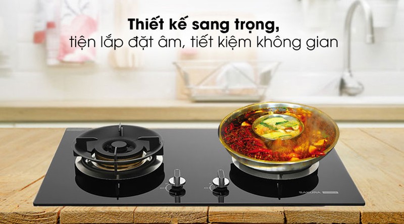 Bếp ga âm đôi Sakura SG-2665GB sẽ là lựa chọn tuyệt vời để tiết kiệm không gian của bạn.