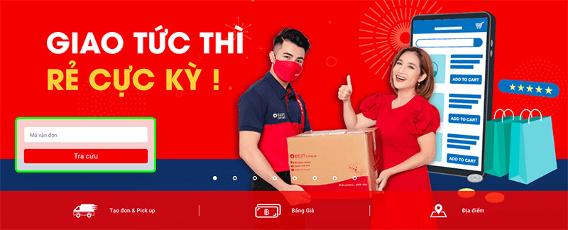 Website Best Express tra cứu vận đơn bước 2