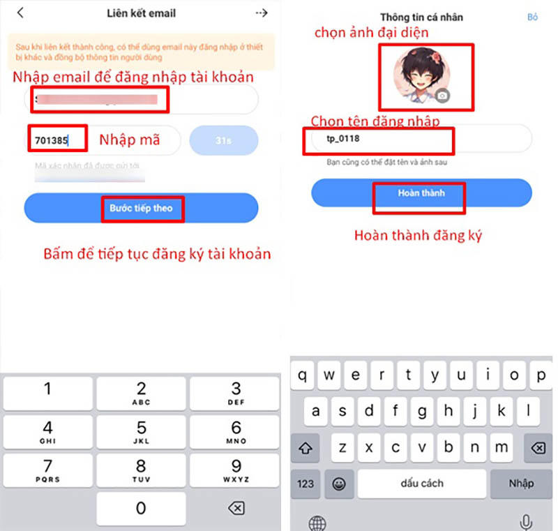 Đăng ký tài khoản trên app Bilibili Việt Nam bước 2