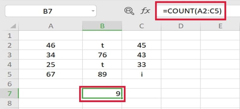 Hàm COUNT/COUNTA trong excel