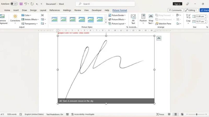 Cách chèn chữ ký vào Word siêu nhanh chóng bước 3