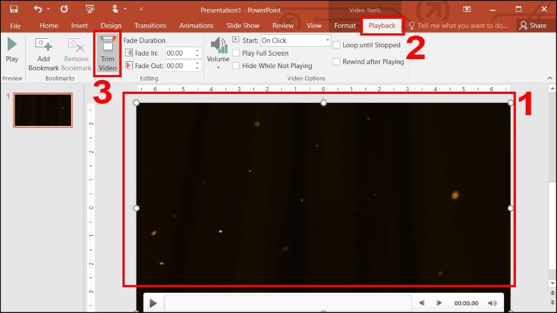 Cắt video trong Powerpoint bước 2