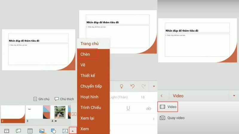 Cách ghép video vào Powerpoint bằng điện thoại bước 3