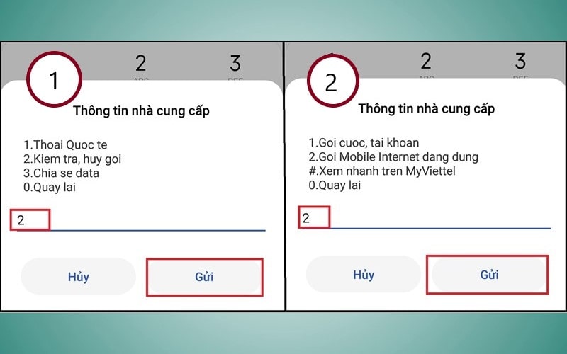 Kiểm tra data mạng Viettel bằng *098# bước 2