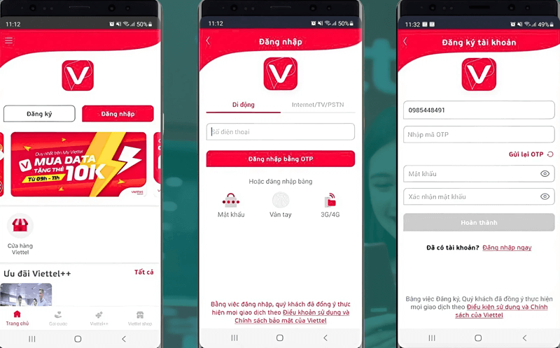 Hướng dẫn cách đăng ký mạng Viettel 5K 1 ngày trên app My Viettel bước 5