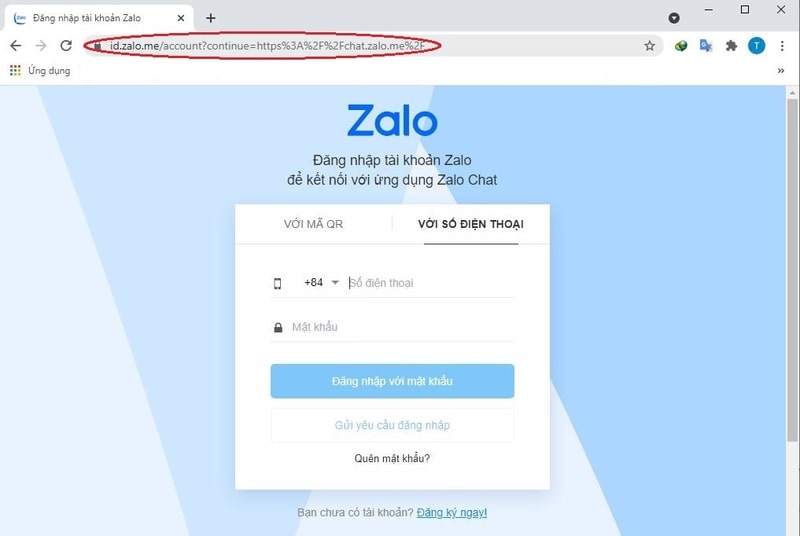 Hướng dẫn đăng nhập nick Zalo với máy tính bước 1