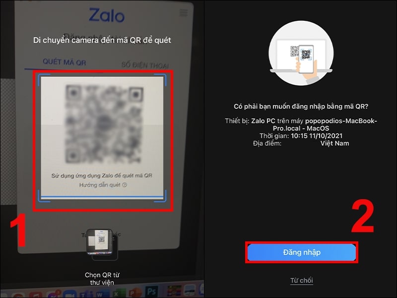 Cách đăng nhập tài khoản Zalo với mã QR bước 4