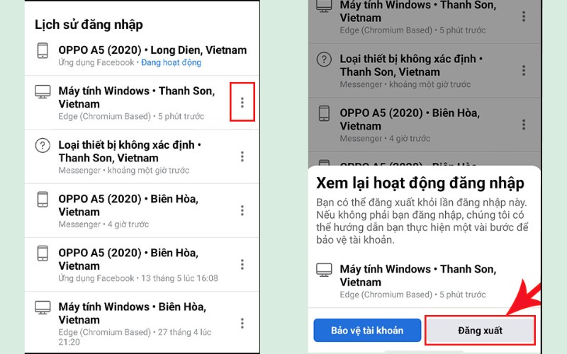 Thoát tài khoản Messenger theo nơi đăng nhập 3