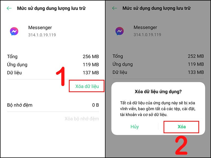 đăng xuất messenger trên điện thoại Android 4