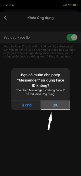 làm sao để cài password messenger trên iphone