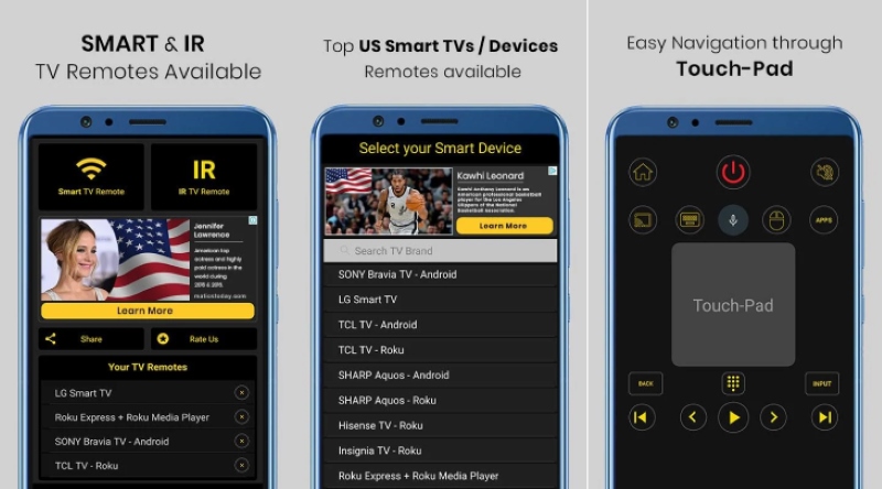 bật điều hoà bằng iphone trên ứng dụng Smart TV Remote Control