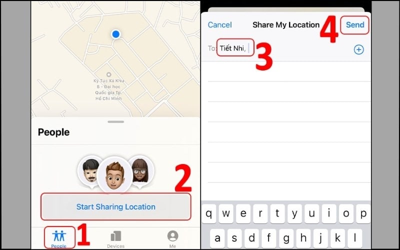 Cách định vị iPhone người khác bằng tính năng Sharing Location