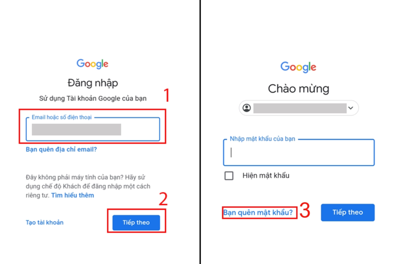 Cách đặt lại mật khẩu Gmail khi quên trên điện thoại bước 1