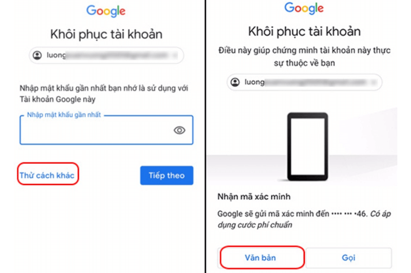 Cách đặt lại mật khẩu Gmail khi quên trên điện thoại bước 2