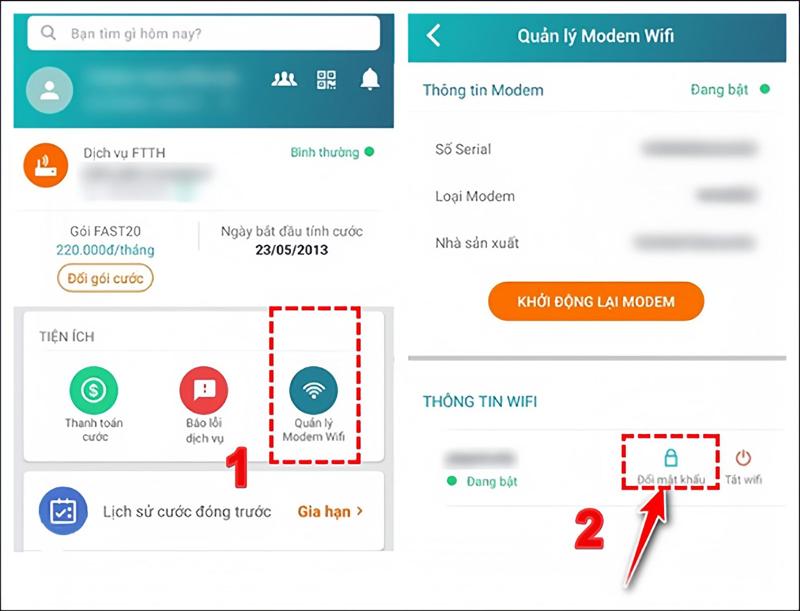 Cách đổi pass Wifi Viettel bằng điện thoại thông qua app My Viettel bước 3