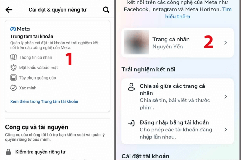 Cách đổi tên Facebook 1 chữ bước 3