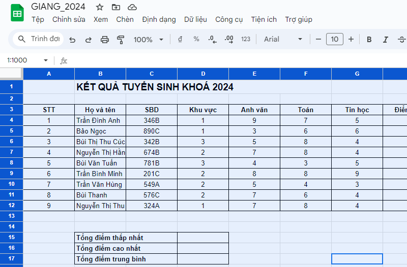 Cách in file Google Sheets vừa trên trang A4 bước 1