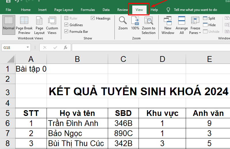 In Excel vừa trang A4 bằng Page Break Preview bước 1