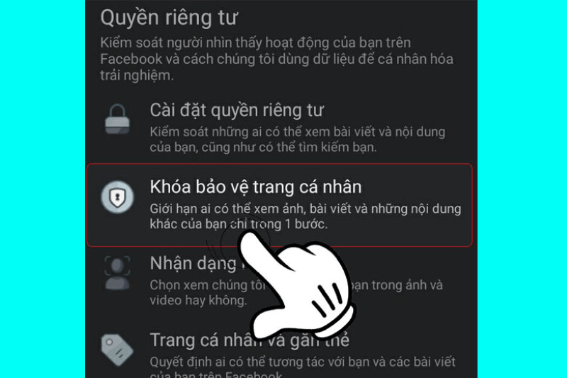 Cách khóa bảo vệ trang cá nhân Facebook trên máy tính bước 2