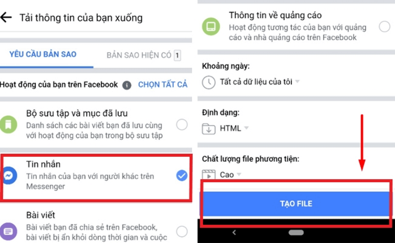 Cách khôi phục cuộc trò chuyện đã xóa trên Messenger bằng điện thoại Android bước 3