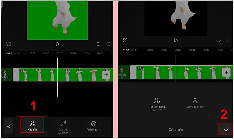 chọn xóa nền video trên capcut