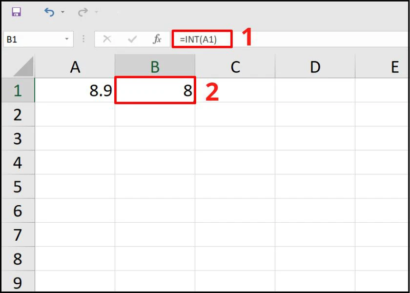  Cách dùng hàm INT làm tròn số trong Excel