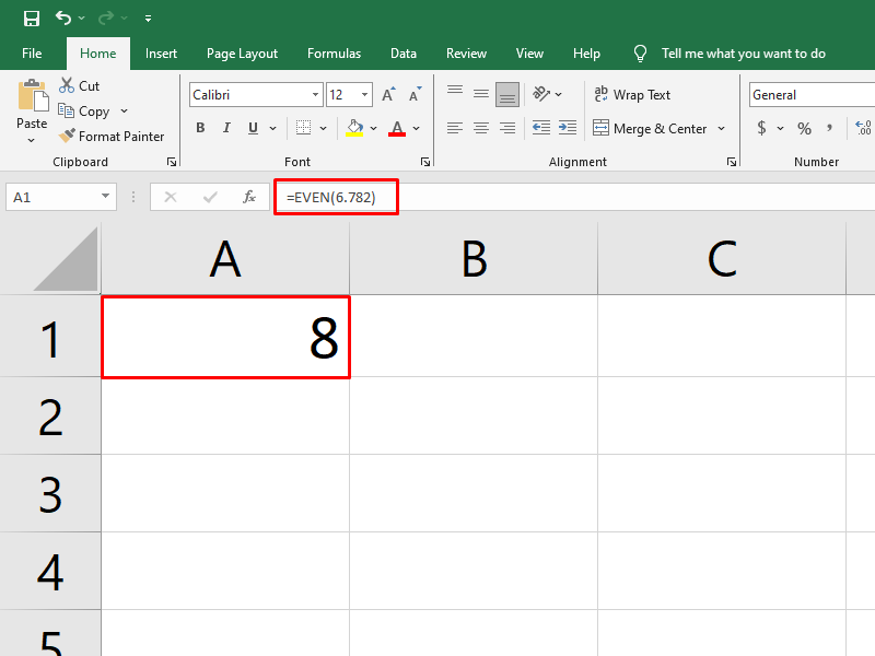 Cách dùng hàm EVEN làm tròn số trong Excel