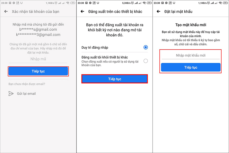 Lấy lại mật khẩu Facebook bằng email 3