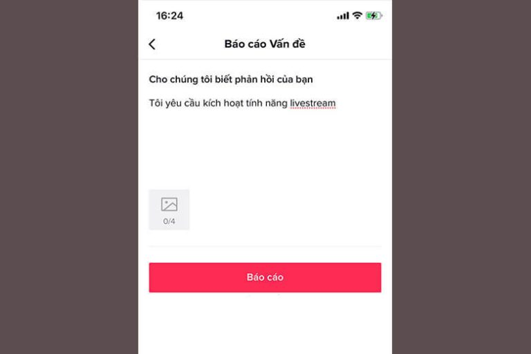 Tài khoản chưa đủ điều kiện live bước bước 3