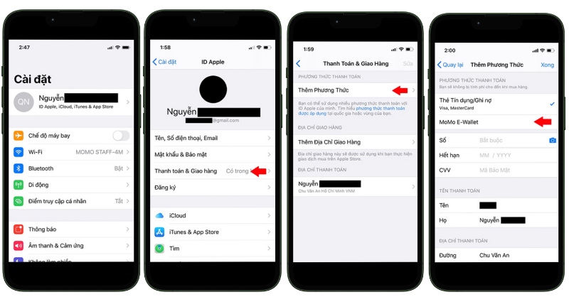 Thanh toán bằng ví Momo khi mua dung lượng iCloud