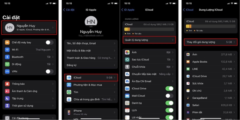 Thanh toán bằng ví Momo khi mua dung lượng iCloud