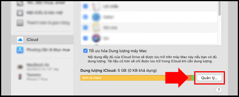 Cách mua dung lượng iCloud trên Macbook