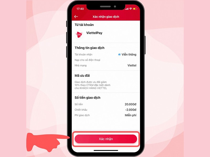 Sử dụng app Viettel Money nạp tiền cho điện thoại bước 3