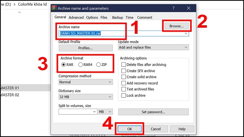 Nén file với WinRAR bước 4