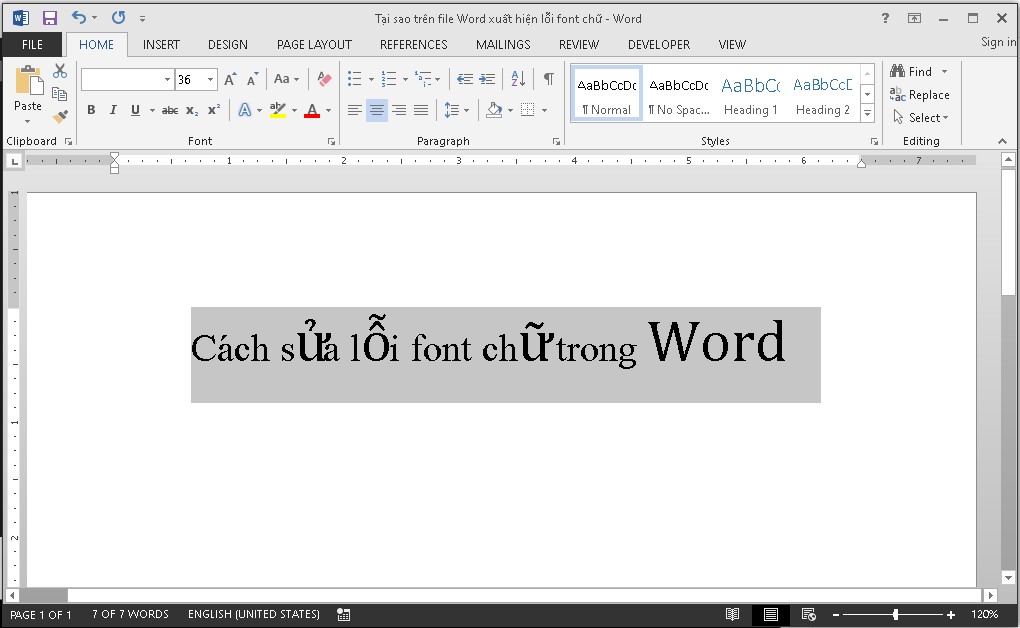 Cách sửa lỗi phông chữ trong Word bằng bộ Font Full bước 1