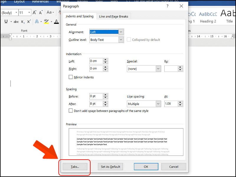 Cách tạo dấu chấm tự động trong Word 2010, Word 2013 và Word 2016 bước 3