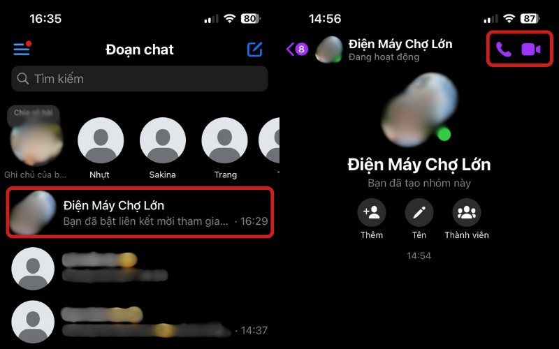 gọi nhóm trên Messenger