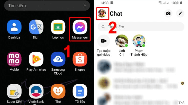 Cách tắt trạng thái hoạt động Facebook trên ứng dụng Messenger bước 1