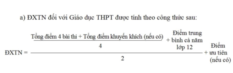 Cách tính điểm thi tốt nghiệp đối với THPT