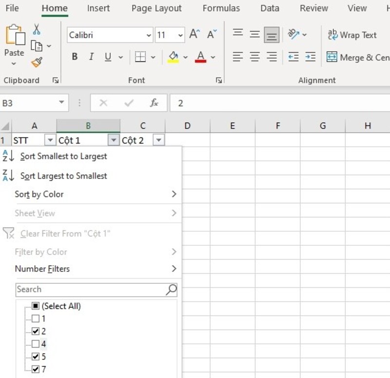 Công thức tính tổng trong Excel bằng Subtotal bước 4