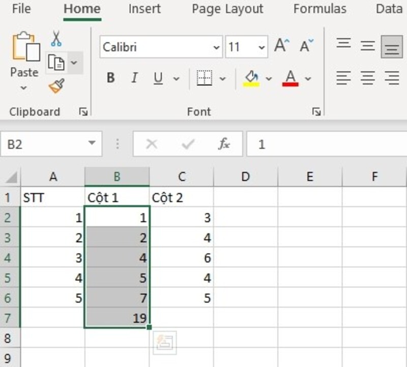 Công thức tính tổng trong Excel bằng tổ hợp phím tắt Alt bước 2