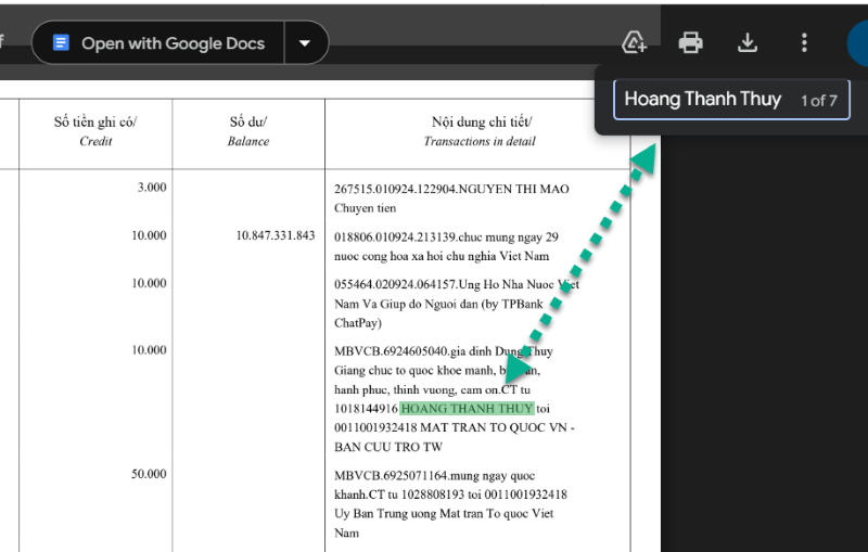 Hướng dẫn cách xem file sao kê MTTQ