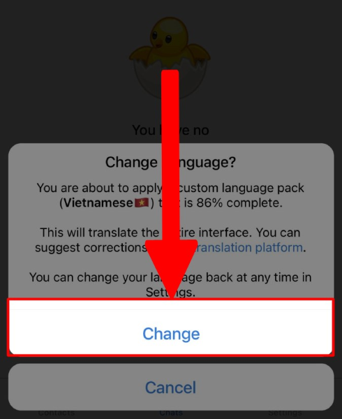 Cài tiếng Việt cho Telegram trên điện thoại bước 2