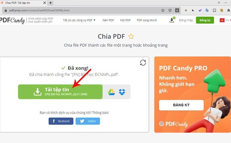 Cắt file, trang PDF bằng trang web PDF Candy bước 3