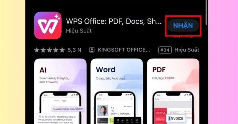 Ứng dụng cắt file, trang PDF WPS Office bước 1