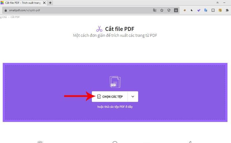 Cắt file PDF với trang web SmallPDF bước 2