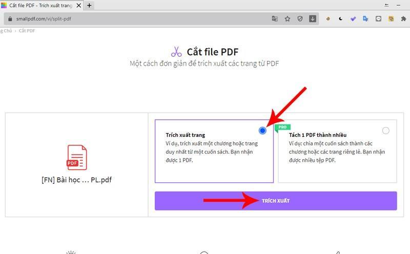 Cắt file PDF với trang web SmallPDF bước 3